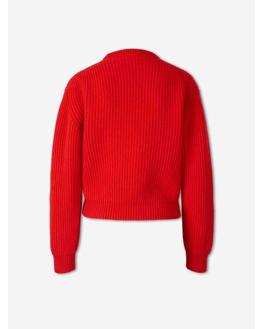 Jil Sander Red Cropped Wool Jersey