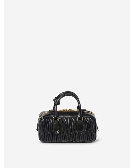 Miu Miu Black Arcadie Matelassé Bag