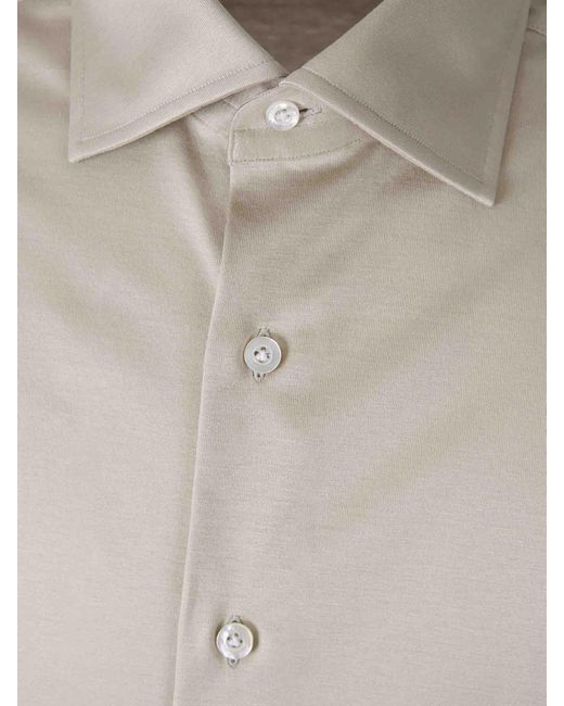 Fray White Micro Knit Shirt for men