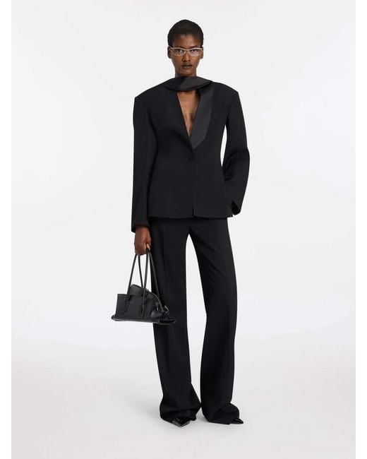 The Attico Black Wool Dressy Trousers