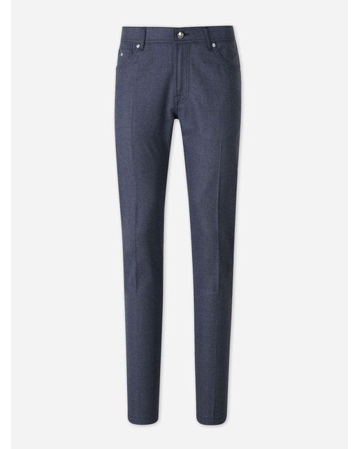 Marco Pescarolo Blue Cashmere Trousers for men