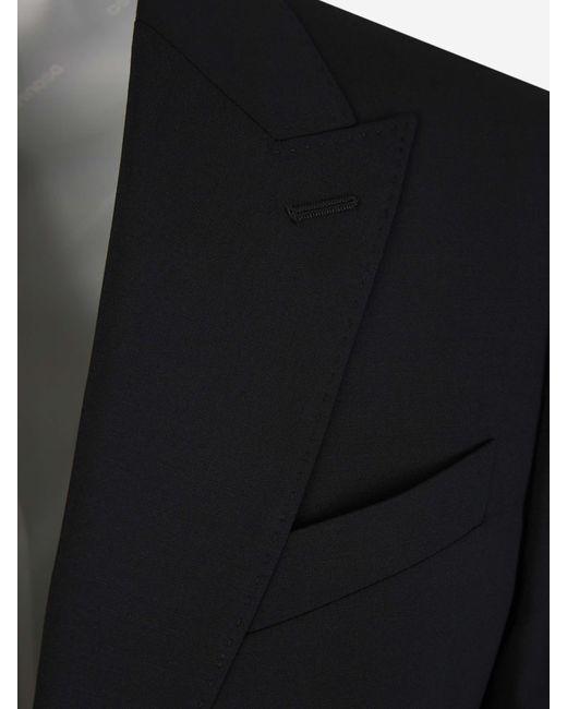 DSquared² Black Plain Wool Suit for men