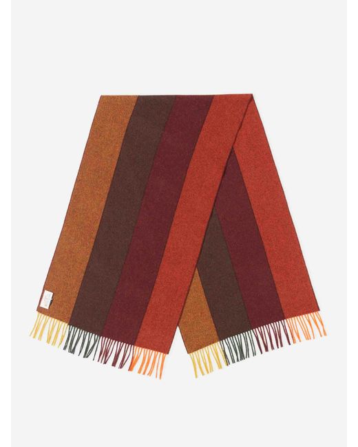 Santa Eulalia Brown Wool Striped Scarf for men