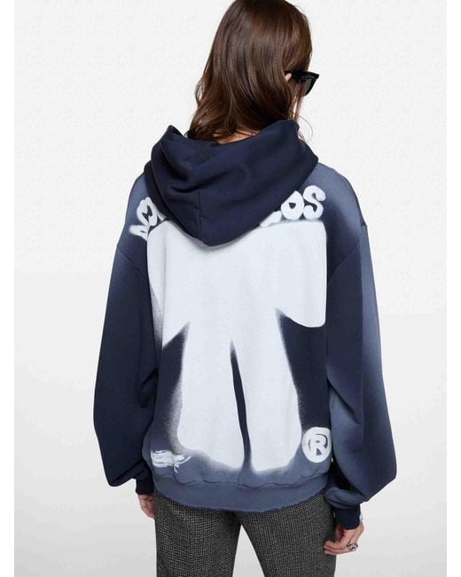 Acne Blue Sprayed Hoodie for men