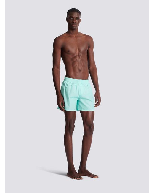 Balmain Blue Logo Swimsuit Polyester for men