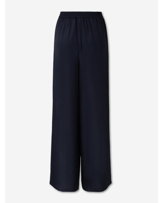 Max Mara Blue Wide Silk Trousers