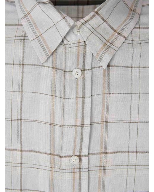 Acne Gray Plaid Pattern Shirt for men