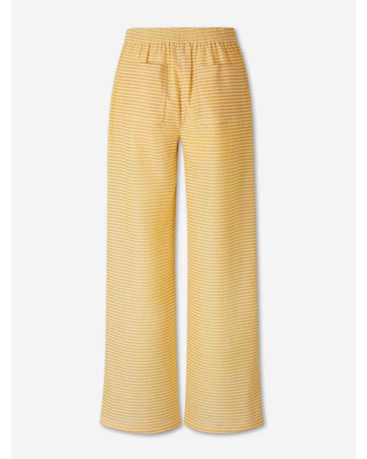 Jonathan Simkhai Yellow Printed Straight Leg Trousers