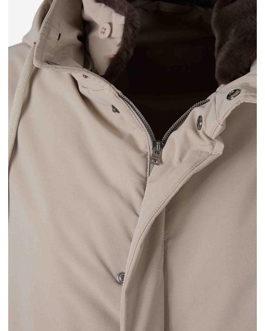 Parka Nylon Capucha Herno de hombre de color Natural