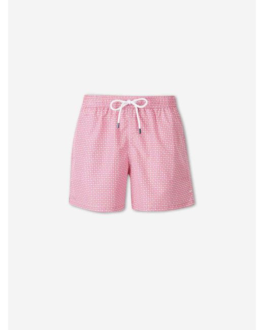 Fedeli Pink Printed Swimsuit for men