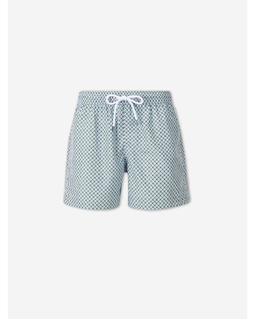 Fedeli Blue Printed Swimsuit for men