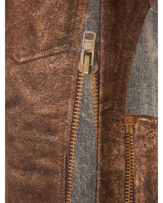 Jeans Larghi Trompe-L'Œil di Acne in Brown