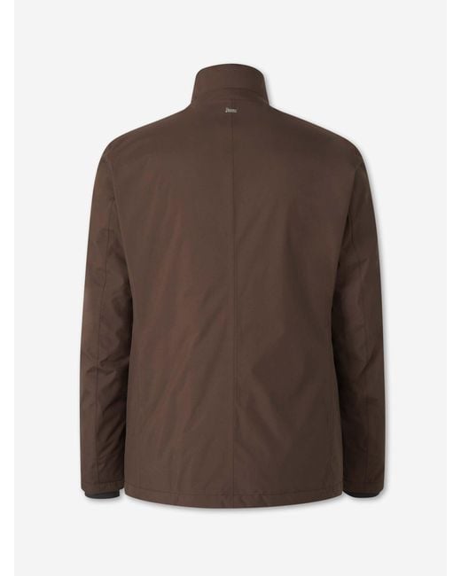Herno Brown Long Feather Down Jacket for men