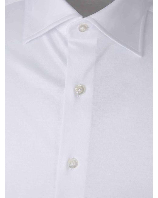 Fray White Micro Knit Shirt for men