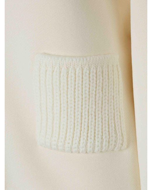 Moncler White Kapuzenpullover Mit Reißverschluss