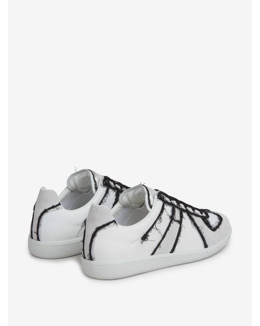 Maison Margiela White Leather Sneakers With Contrast Trim for men