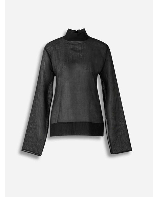 Totême  Black Halbtransparente Bluse