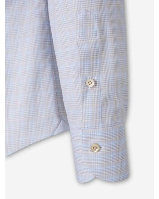 Santa Eulalia Blue Plaid Shirt for men