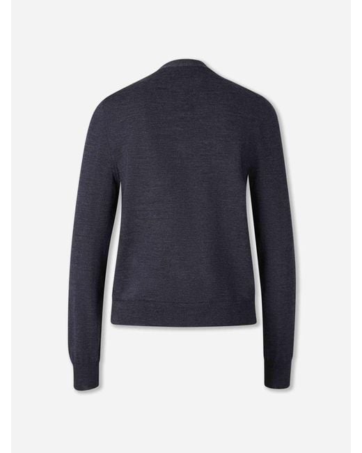 Maison Margiela Blue Wool Knit Cardigan