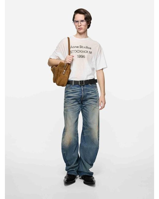 Acne White 1996 Printed T-Shirt for men