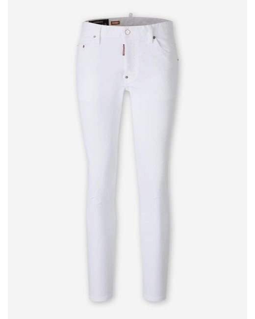DSquared² White Slim Skater Jeans for men