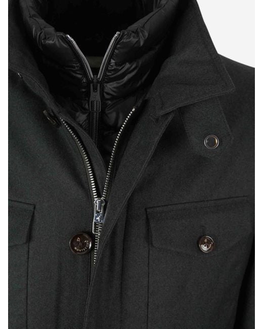 Montecore Black Short Wool Coat for men