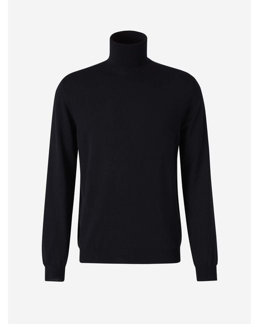 Zanone Blue Wool Turtleneck Sweater for men