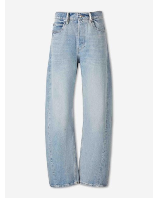 Alexander Wang Blue Wide Leg Cotton Jeans