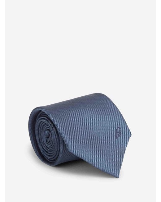 Brioni Blue Plain Silk Tie for men