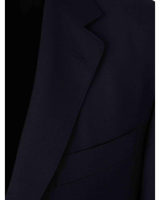 Canali Blue Straight Wool Suit for men
