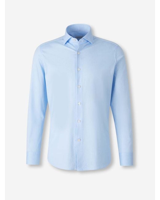 Camicia Semplice Cotone di Santa Eulalia in Blue da Uomo