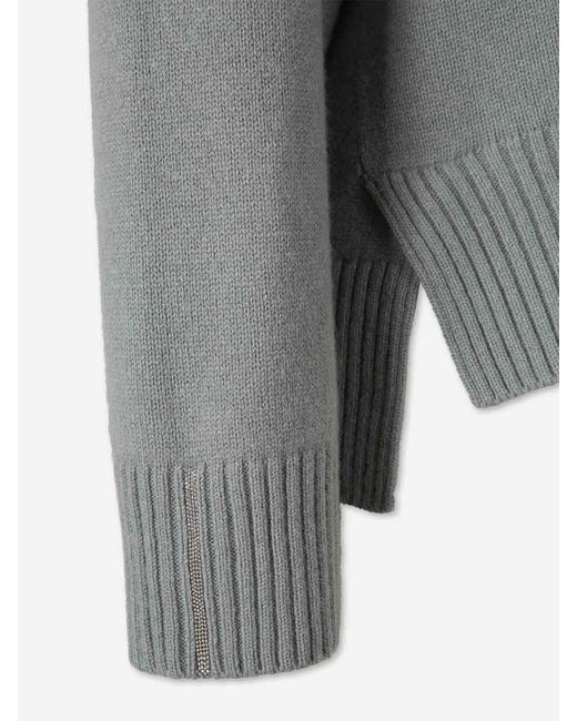 Peserico Gray High Neck Sweater