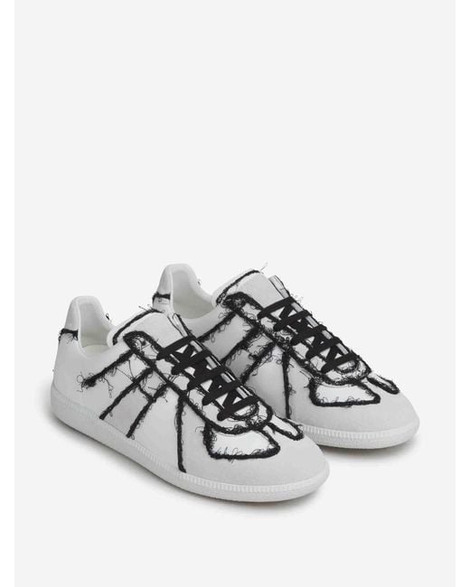 Maison Margiela White Leather Sneakers With Contrast Trim for men