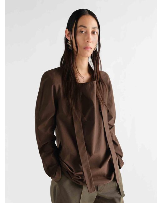 Lemaire Brown Silk Ascot Blouse