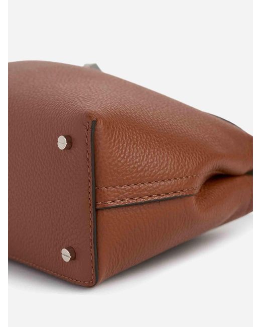 Totême  Brown T-Lock Clutch Bag