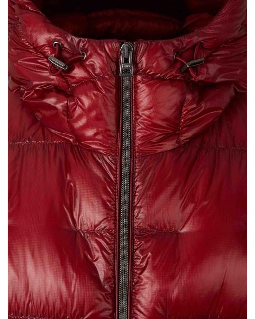 Herno Red Short Polyamide Down Jacket for men