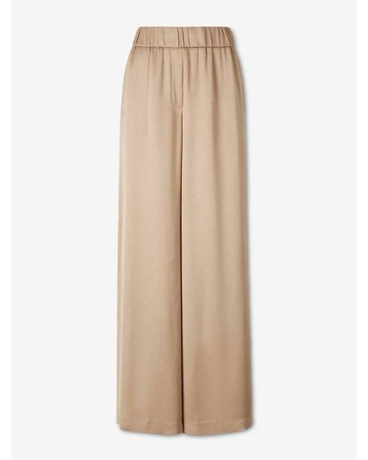 Peserico Natural Satin Wide Leg Trousers