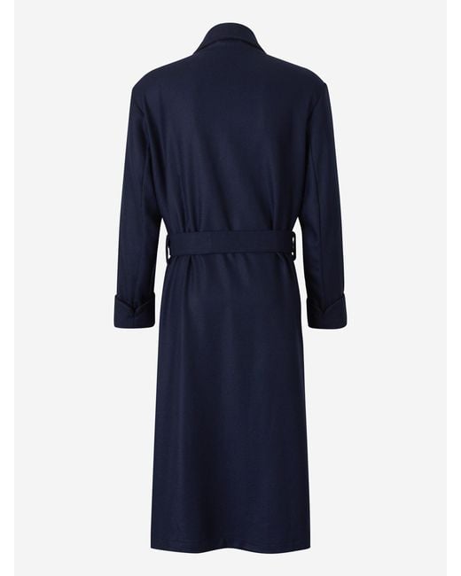 Santa Eulalia Blue Wool And Cashmere Robe for men