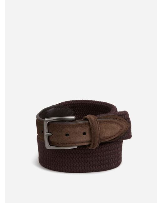Santa Eulalia Brown Braided Belt for men