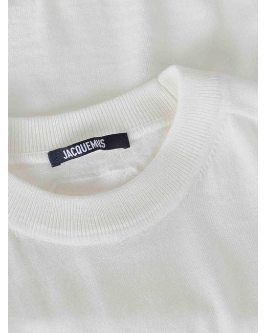 Jacquemus White Thin Crew Neck Sweater