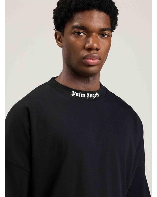 Palm Angels Black Classic Logo Oversized T-Shirt for men