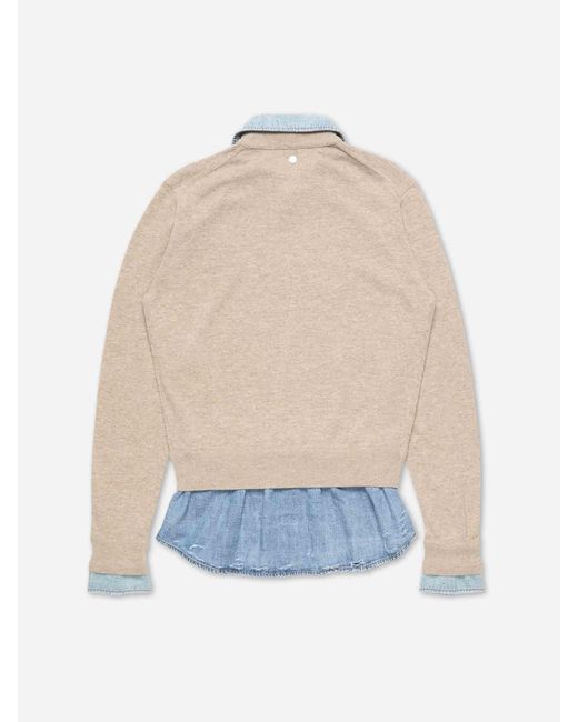 Acne White Layered Wool Jersey