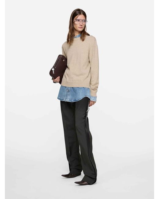 Acne White Layered Wool Jersey