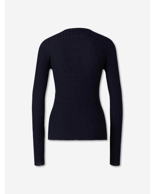 Balenciaga Blue Fine Ribbed Jersey