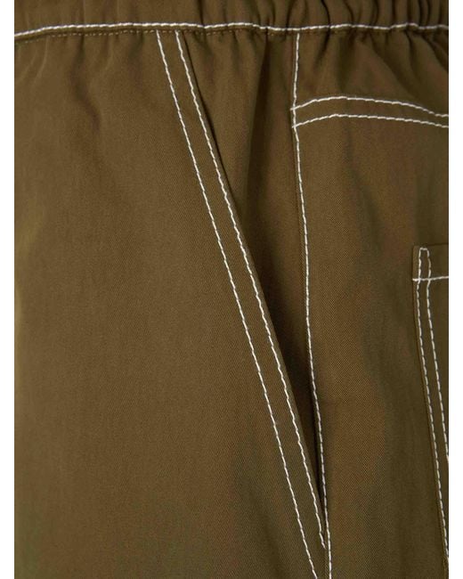 Marni Green Technical Cotton Bermuda Shorts
