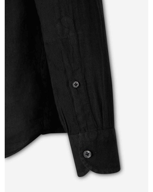Santa Eulalia Black Casual Plain Shirt for men
