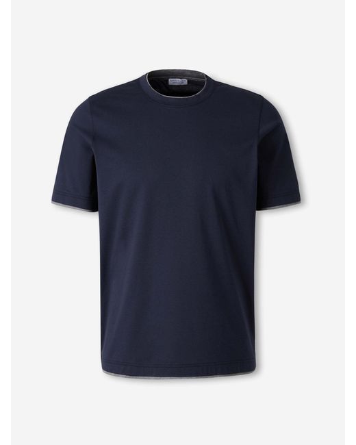 Santa Eulalia Blue Contrast Trim T-Shirt for men