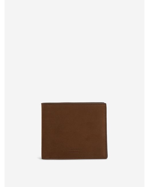 Tom Ford Brown Nubuck Folding Wallet for men