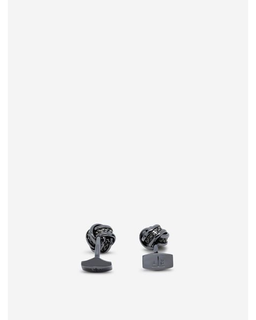 Tateossian White Carbon Knot Cufflinks for men