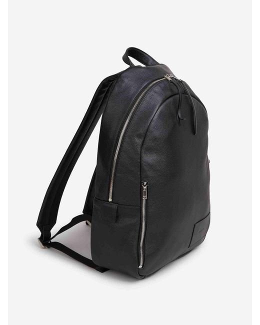 Jil Sander Black Leather Backpack for men